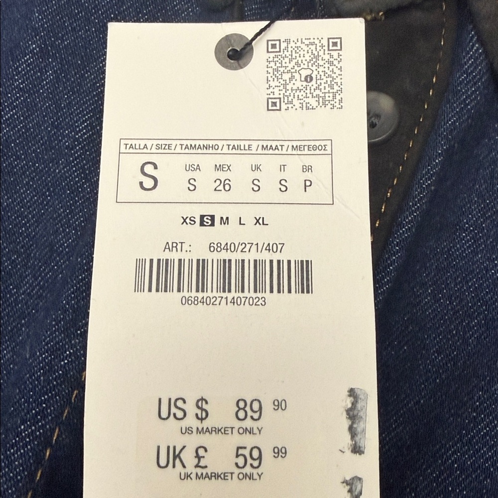 Zara Combined Denim Shirt. - Picture 5 of 8